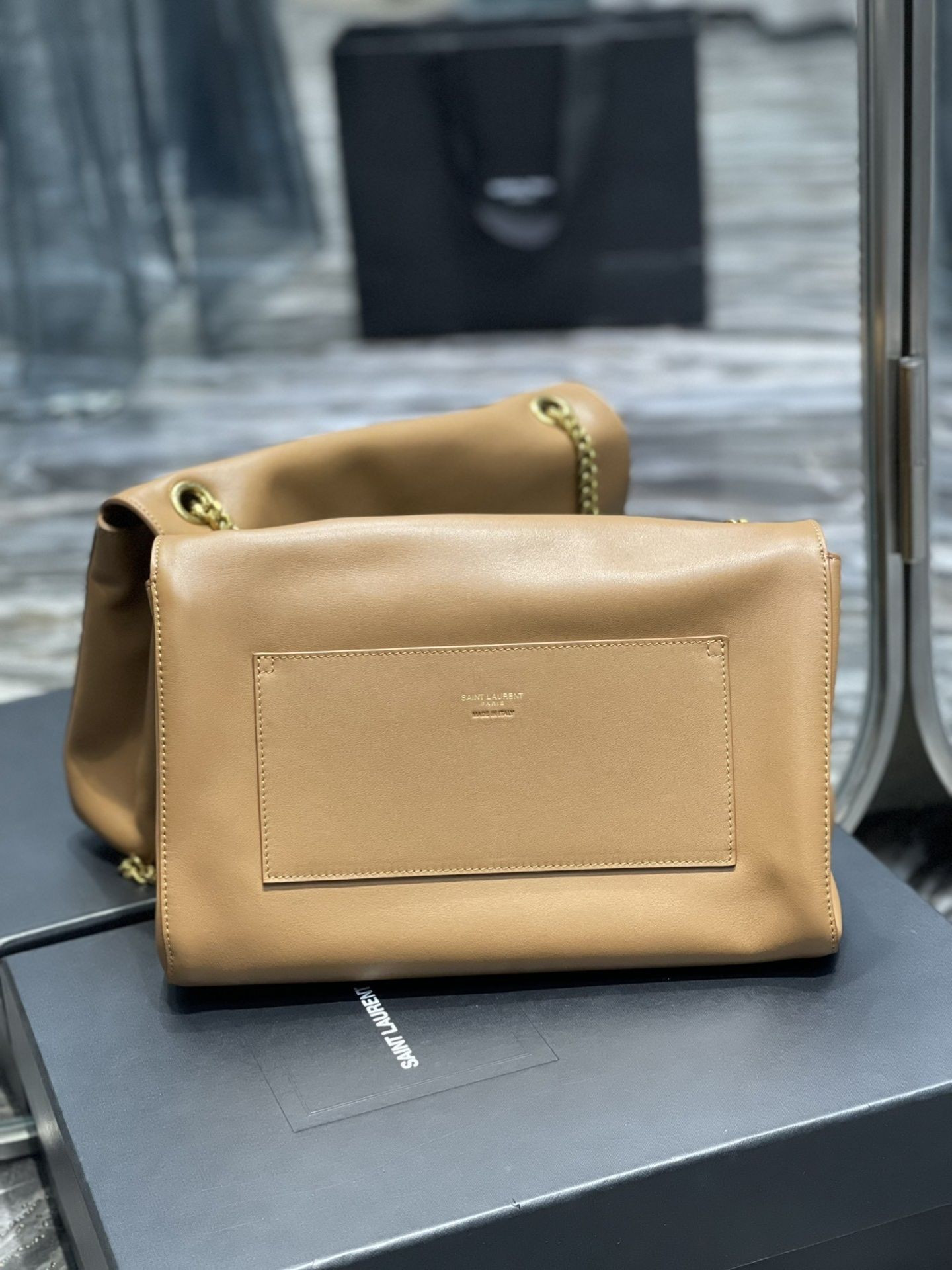 Y*L kate reversible suede and leather shoulder bag 28.5x20x6cm