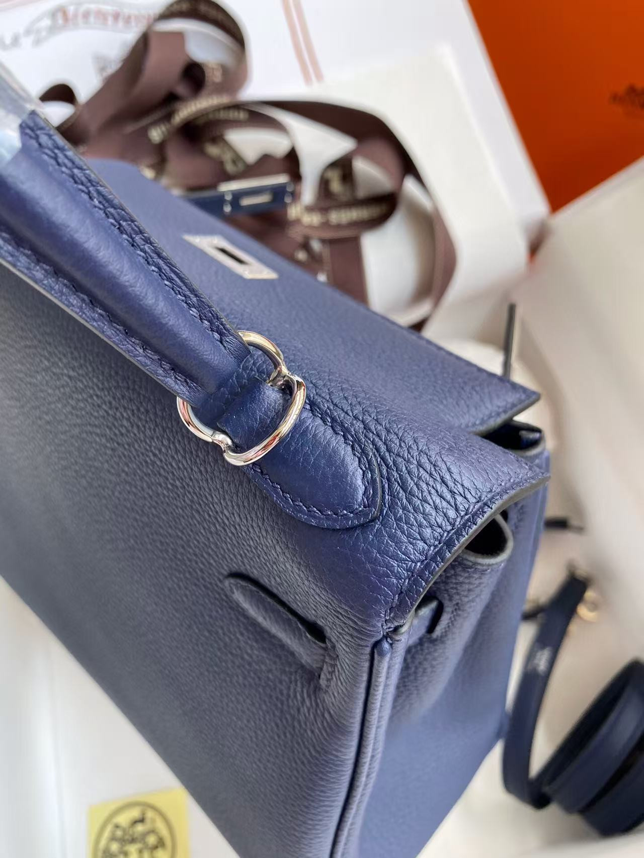 H**mes Kelly Silver-tone Hardware 25 28