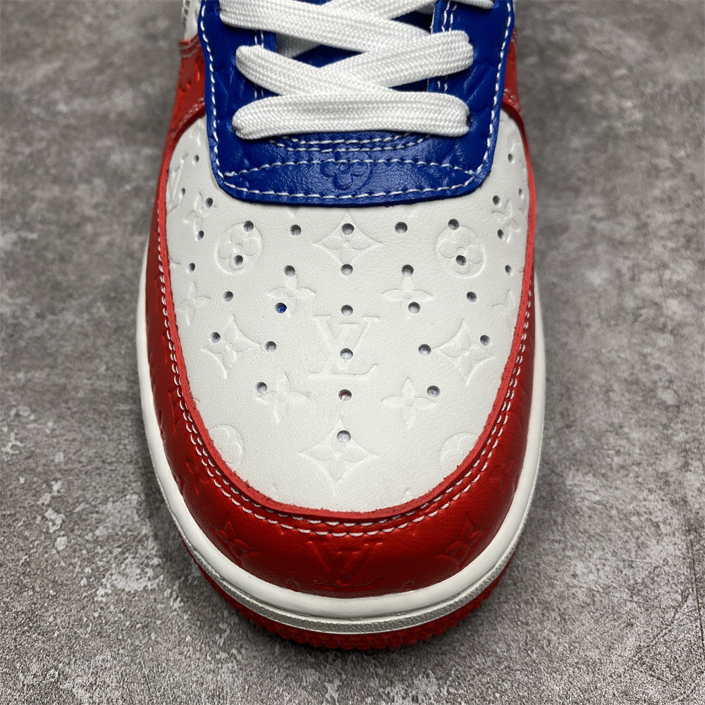 LV x Nike Air Force 1 red blue