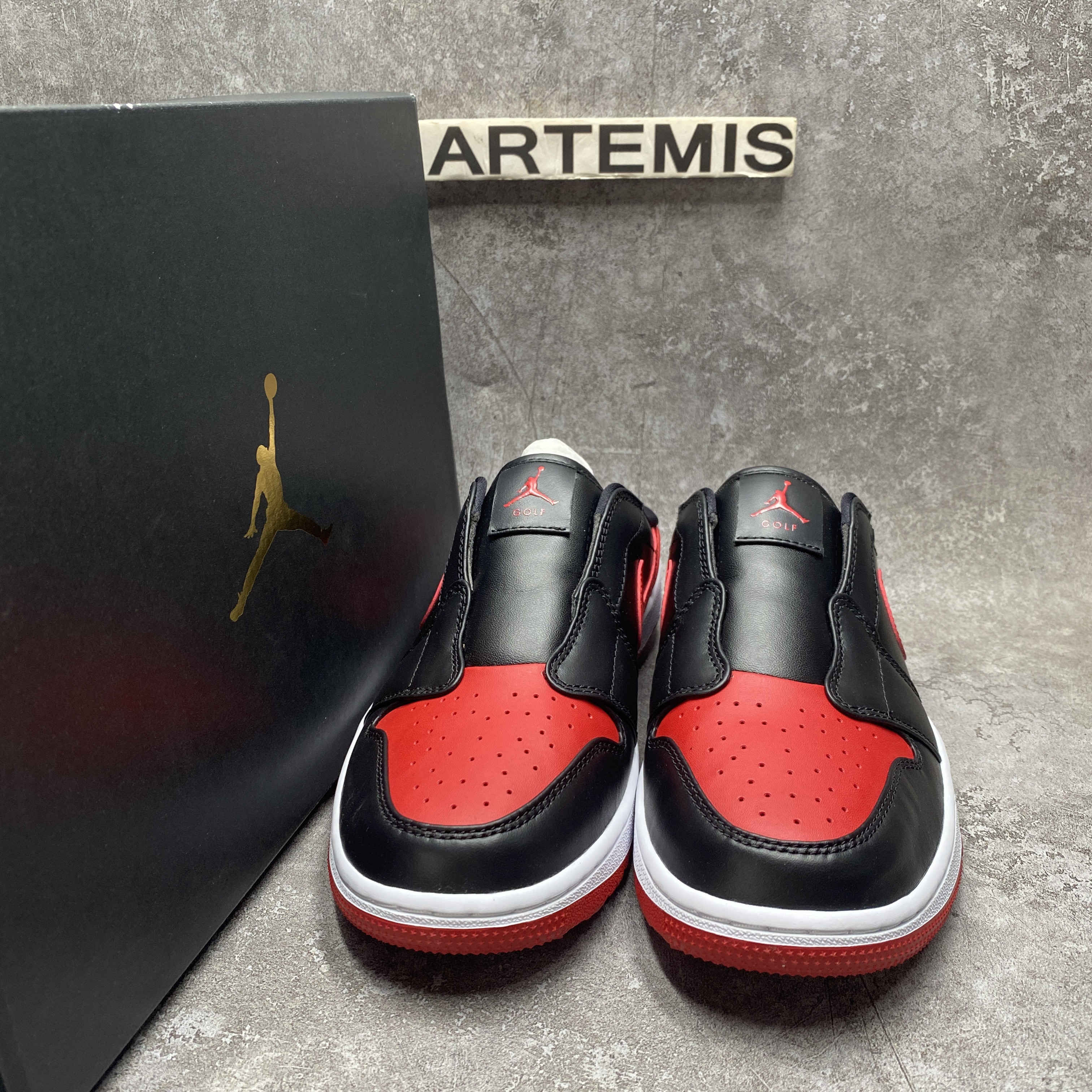 UA Jordan 1 Mule Golf Bred