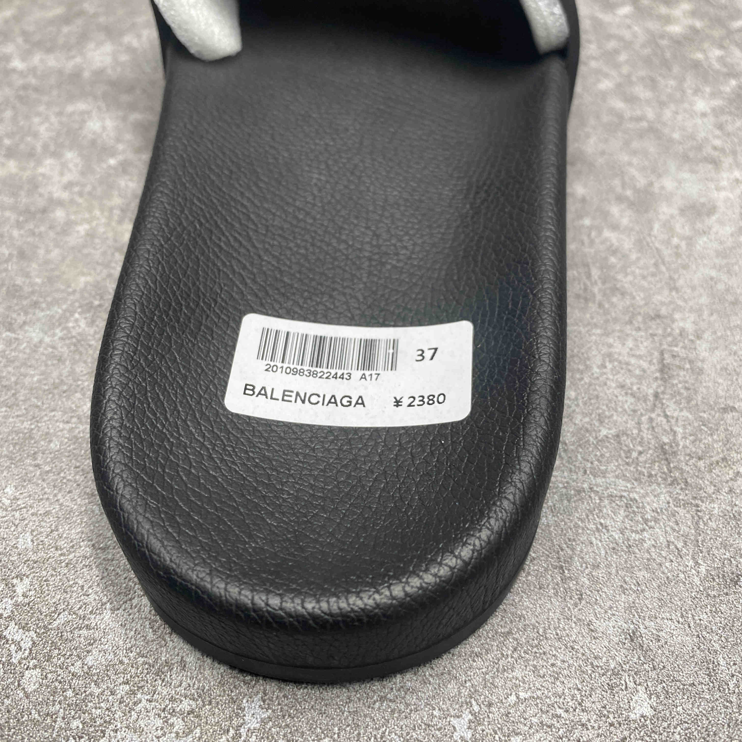 Ba*len*cia*ga pool slide black fluo green
