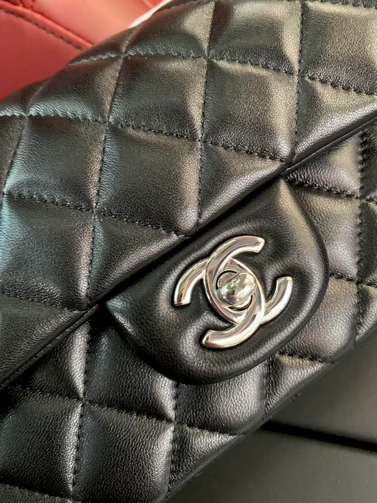Ch*el mini flap bag black 12x20x6cm