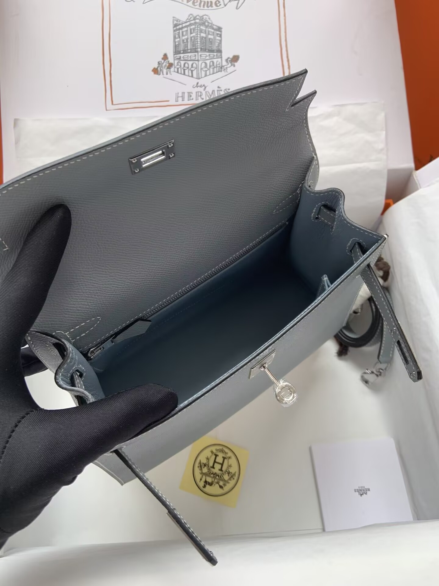 H**mes Kelly Silver-tone Hardware 25 28