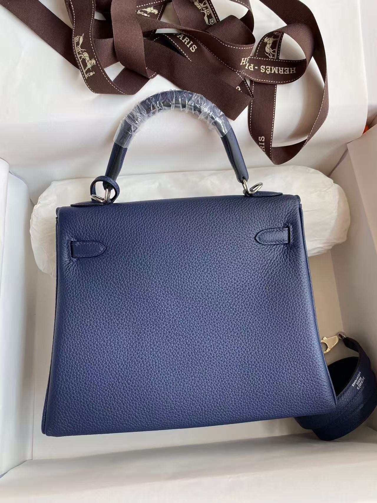H**mes Kelly Silver-tone Hardware 25 28