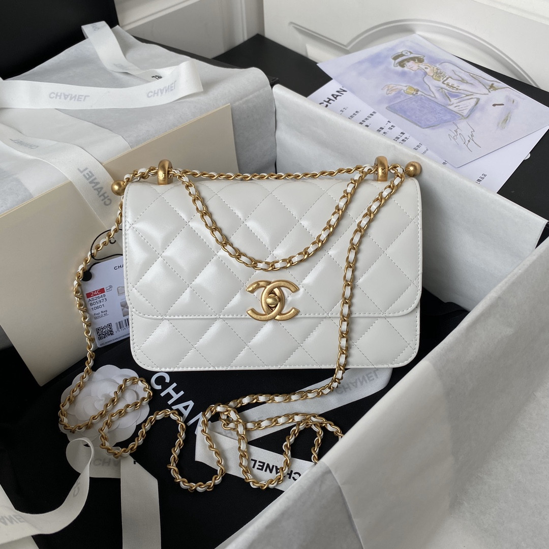 Ch*el small 24c flap bag  as2649 22×14.5×8cm