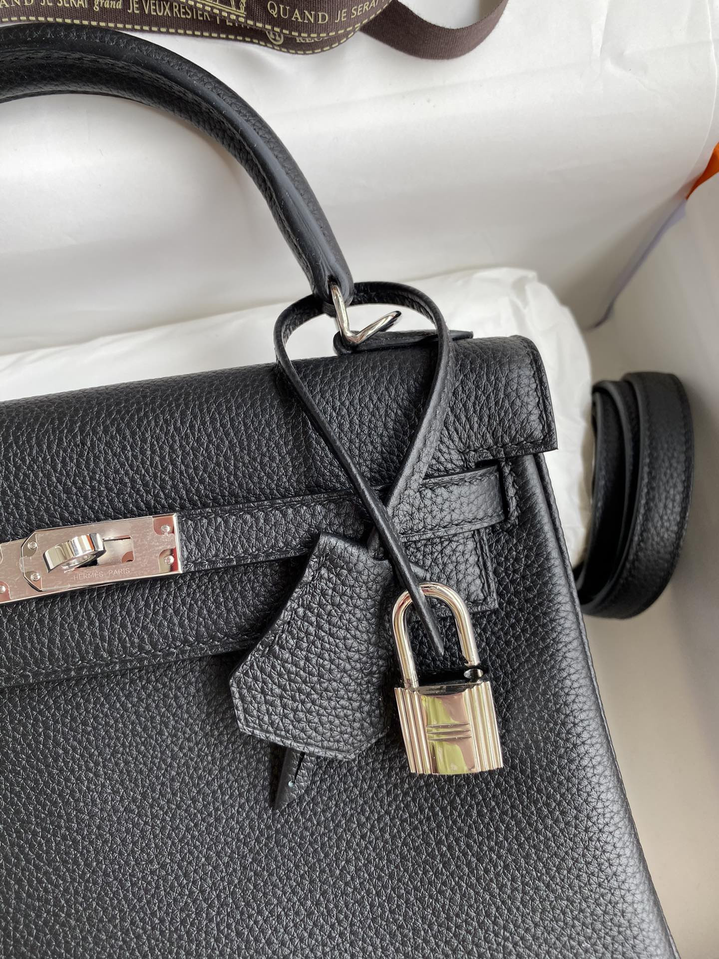 H**mes Kelly Silver-tone Hardware 25 28