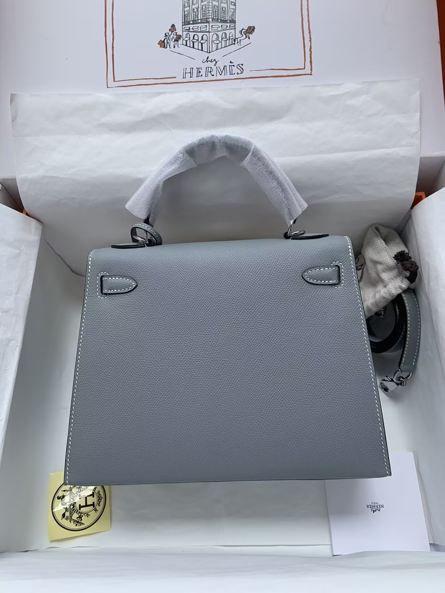 H**mes Kelly Silver-tone Hardware 25 28