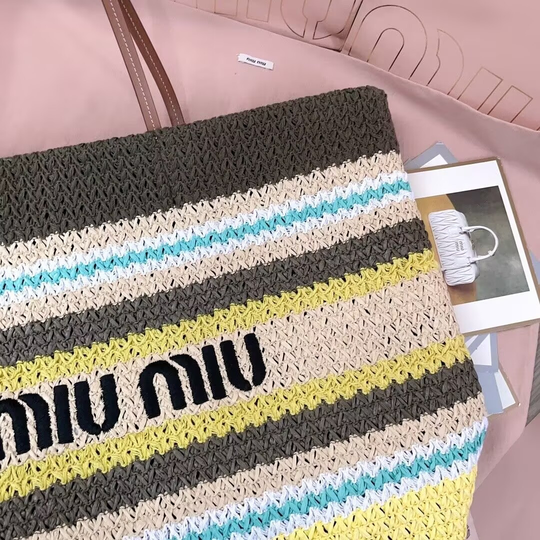 M1v M1v raffia-effect woven tote bag 40x34x16cm