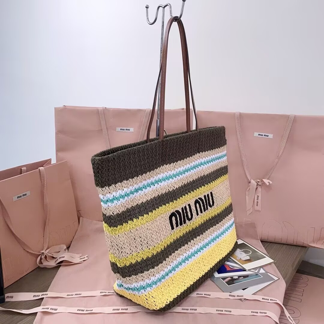 M1v M1v raffia-effect woven tote bag 40x34x16cm