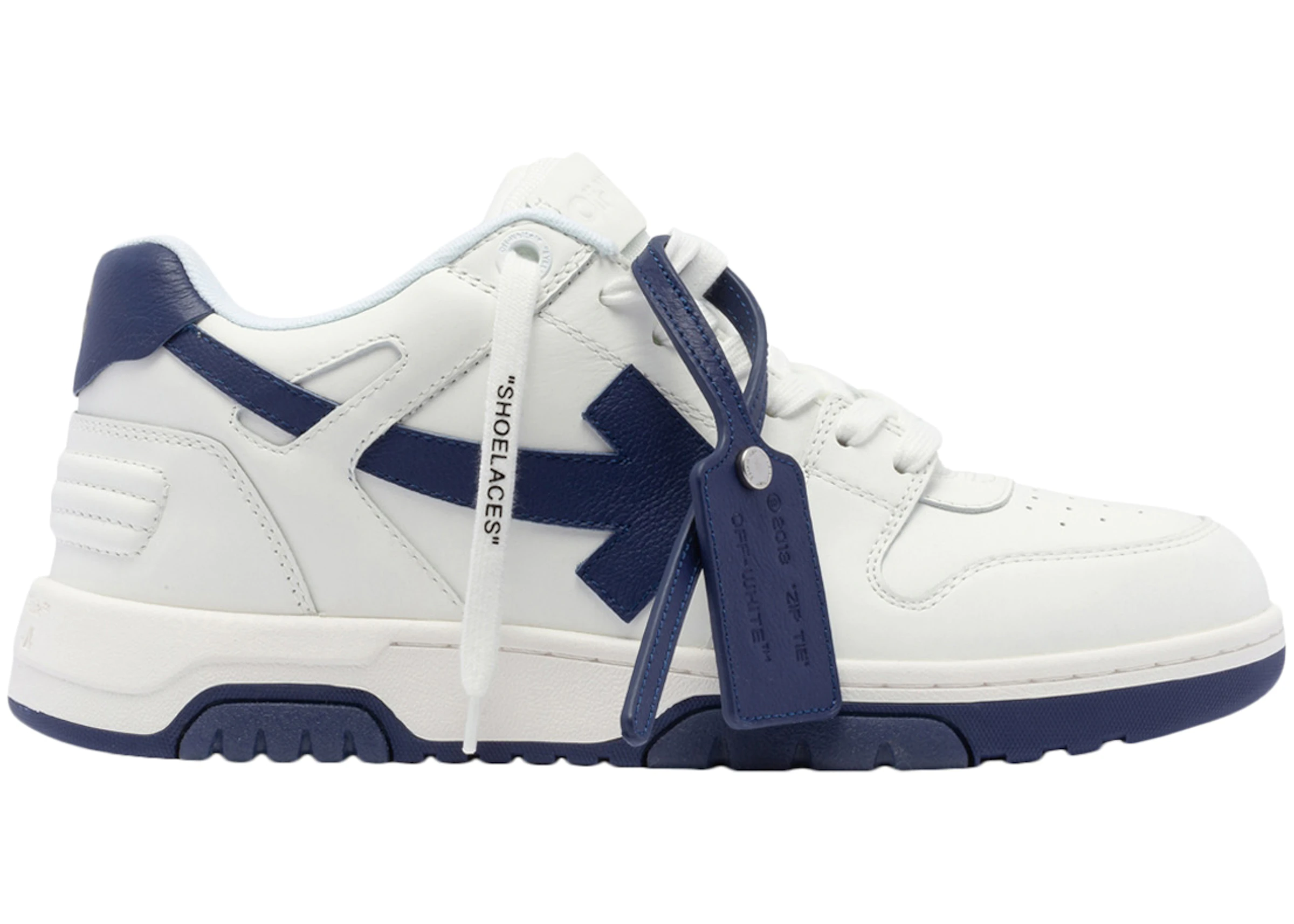 OFF-WHITE Out Of Office OOO Low Tops White White Navy Blue
