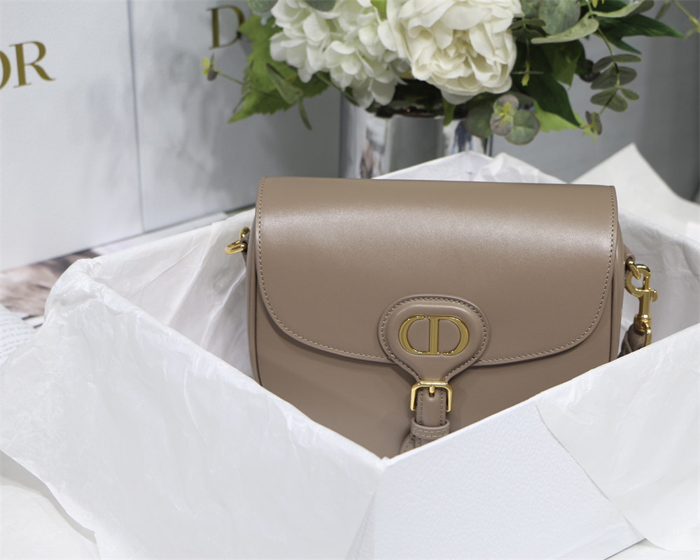 medium D*or bobby bag brown box calfskin