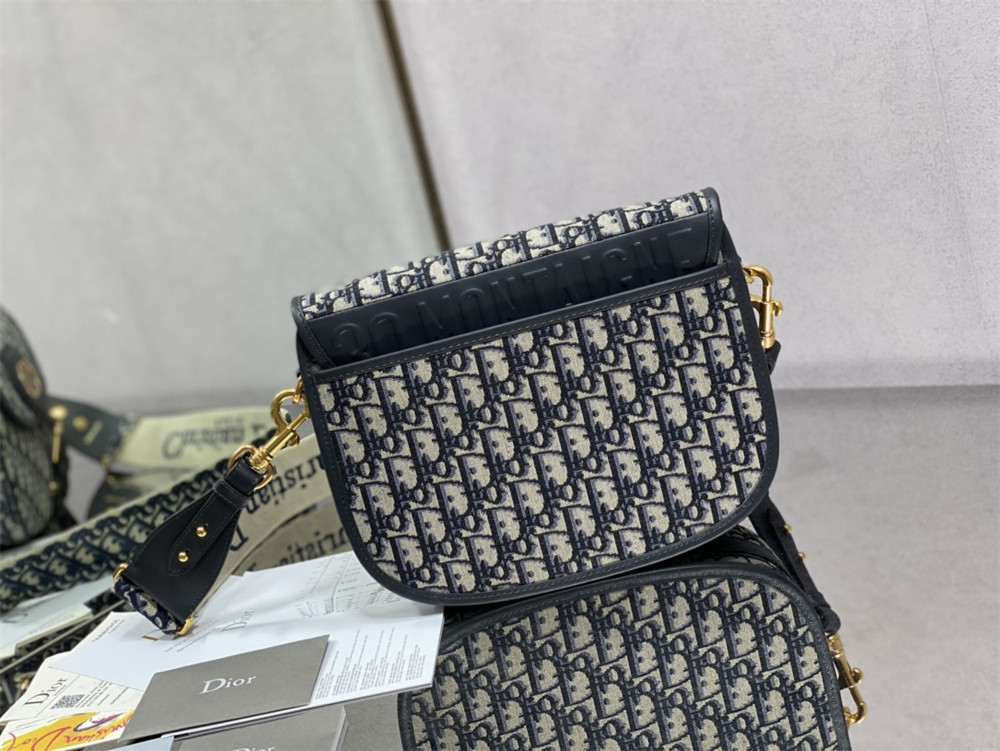 large D*or bobby bag blue D*or oblique jacquard