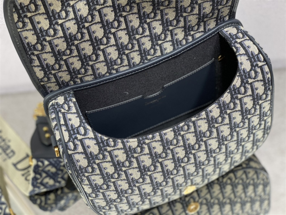 large D*or bobby bag blue D*or oblique jacquard