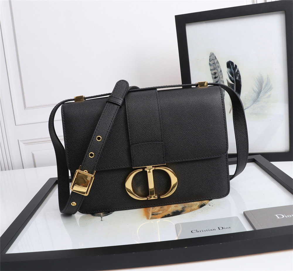 D*or 30 montaigne chain bag grained black