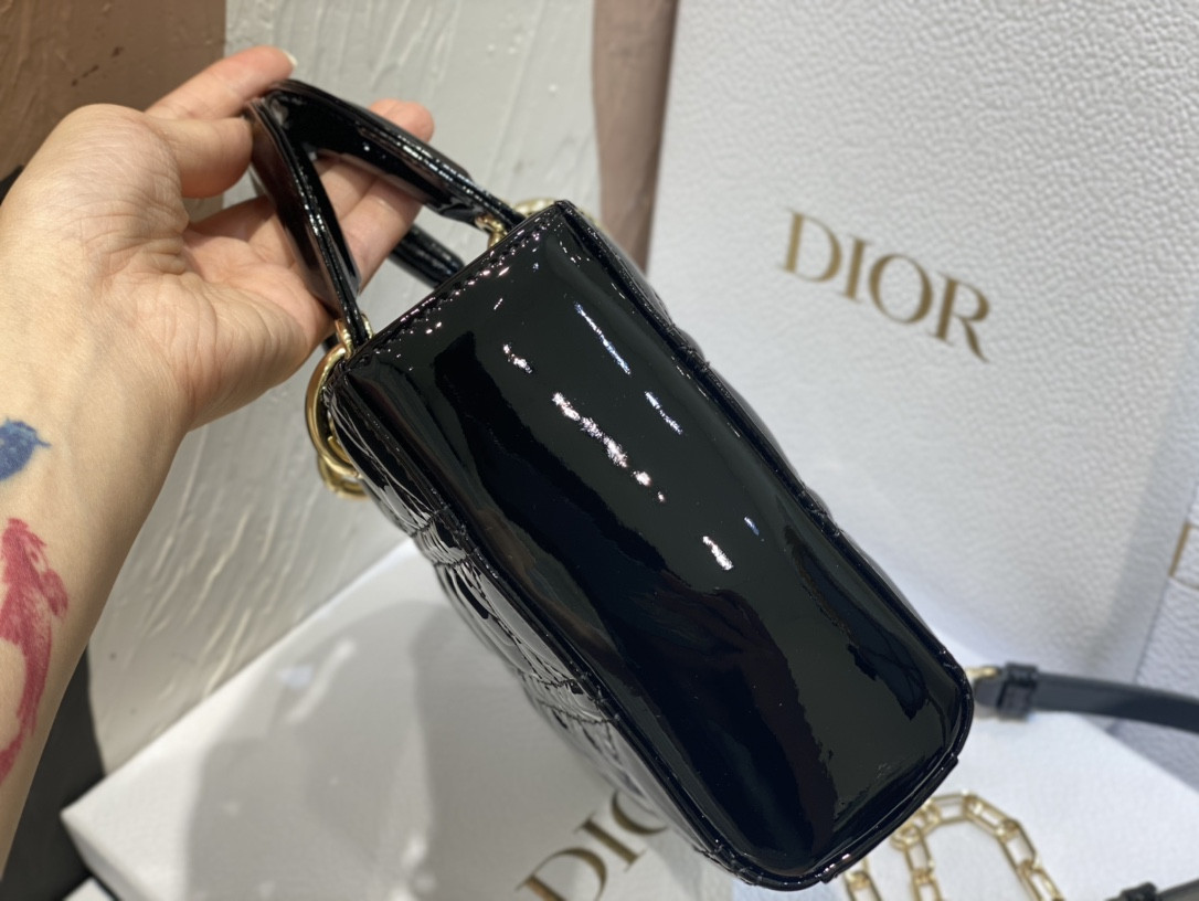 D*or small lady d-joy bag black patent