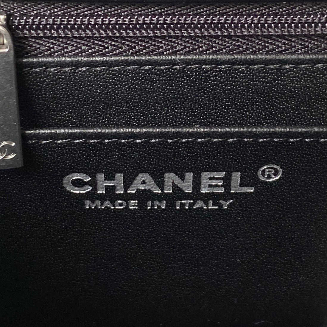 Ch*el mini flap bag shiny calfskin & silver-tone metal black 5.3 × 6.6 × 3.1 in
