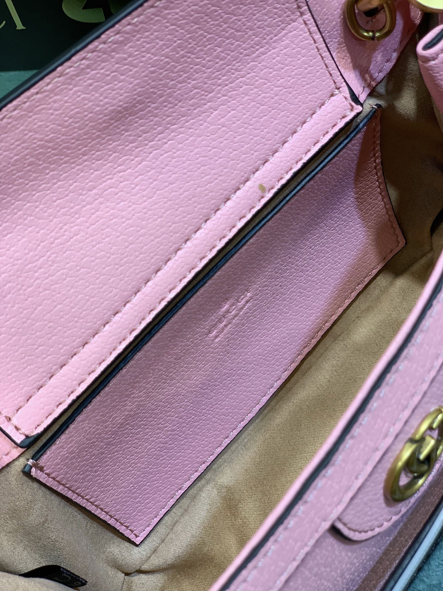 G*u*i diana small shoulder bag pink 25w x 16h x 9d cm