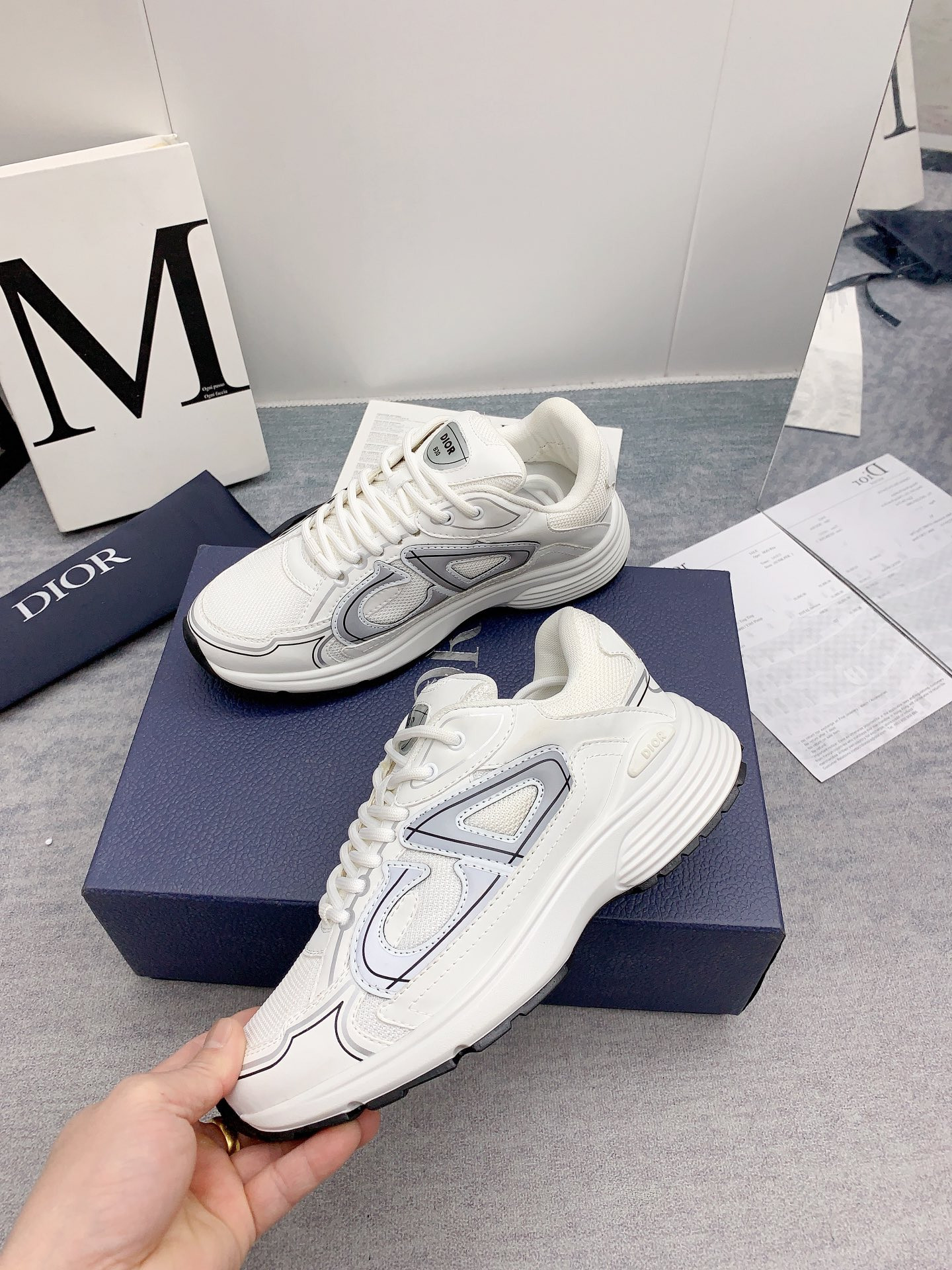 ua D*or b30 sneaker white mesh and technical fabric