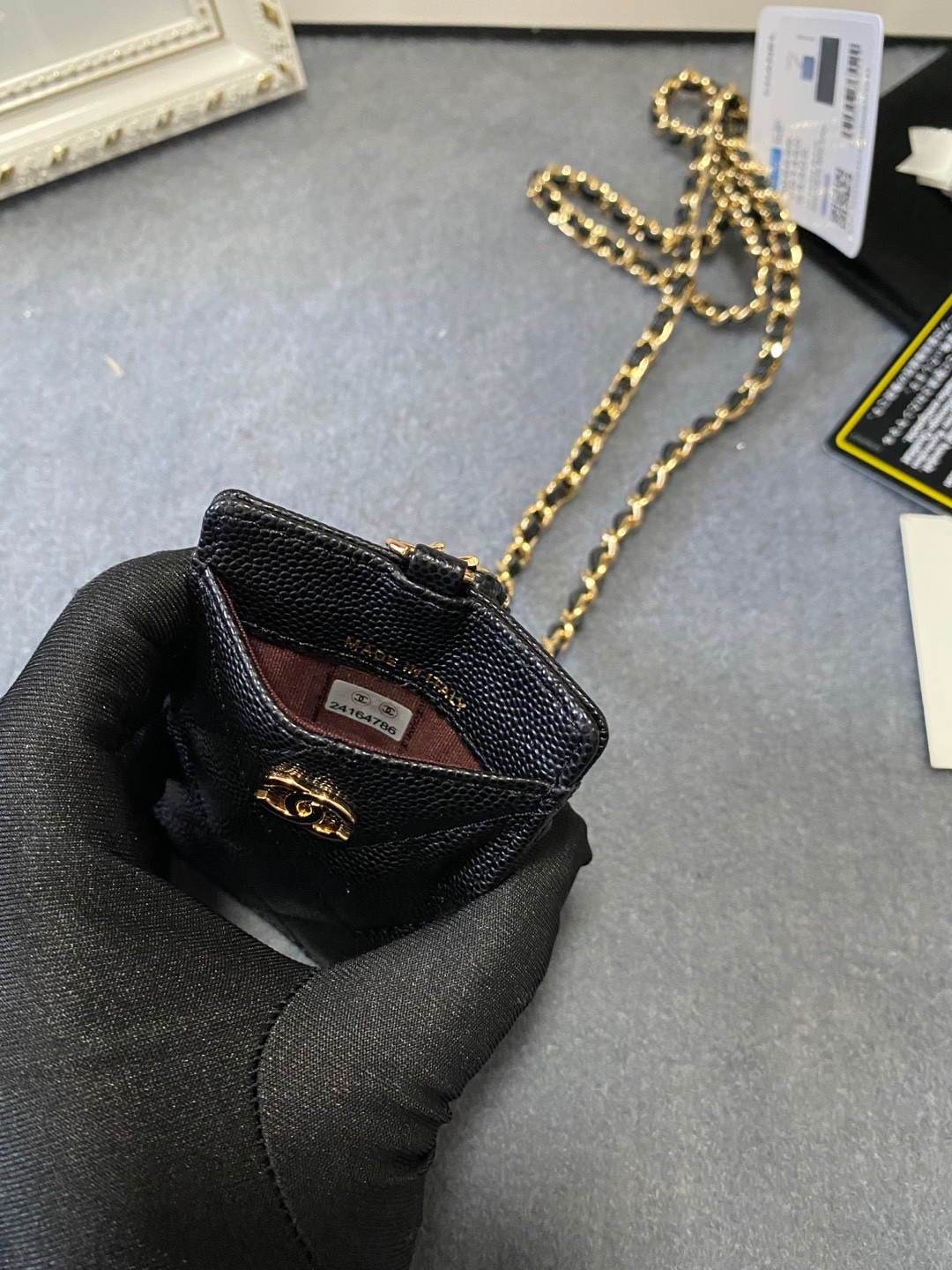 Ch*el card holder 10.5 x7 x  0.5cm