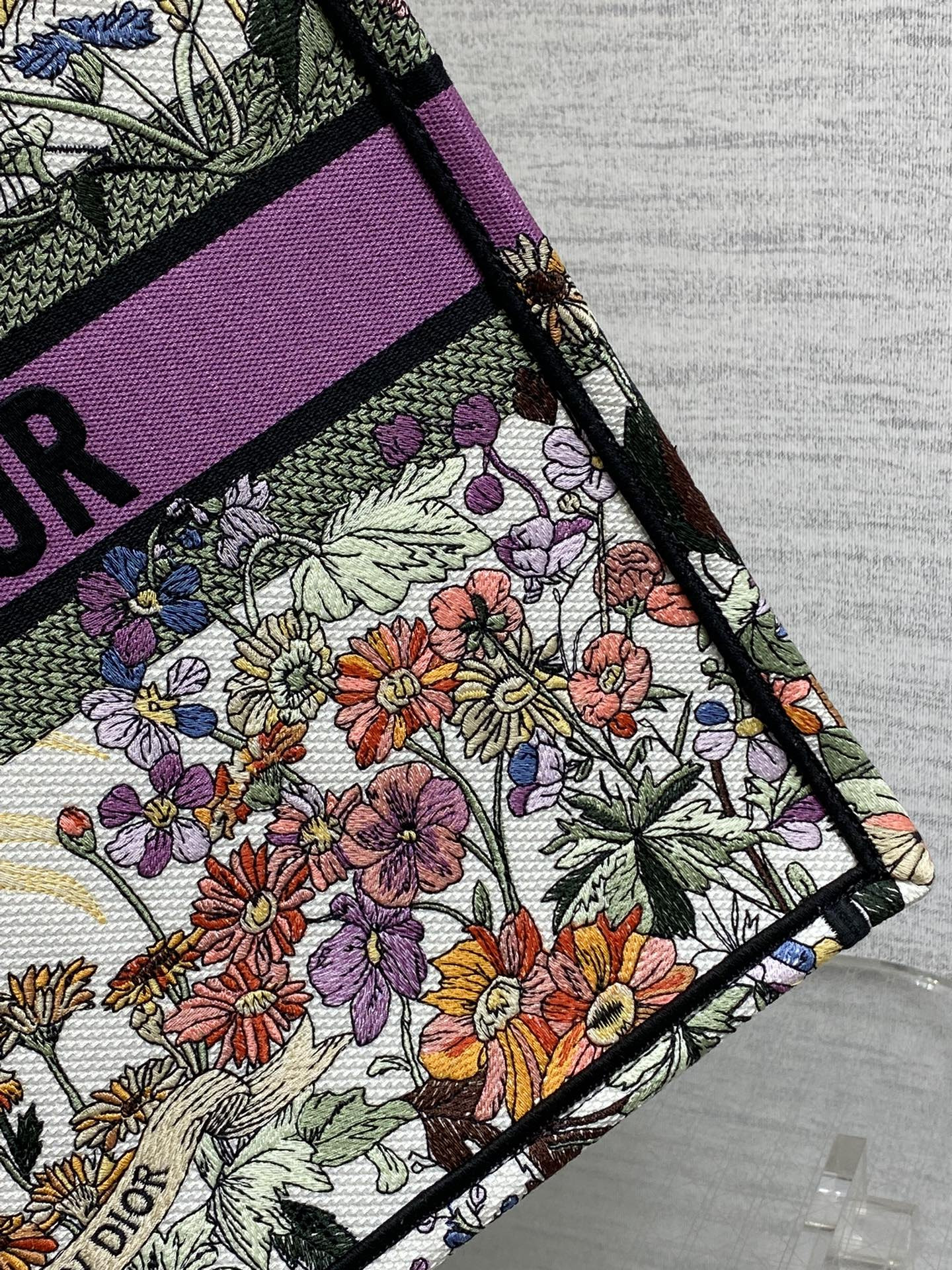 D*or book tote  ecru multicolor 42x18x35cm