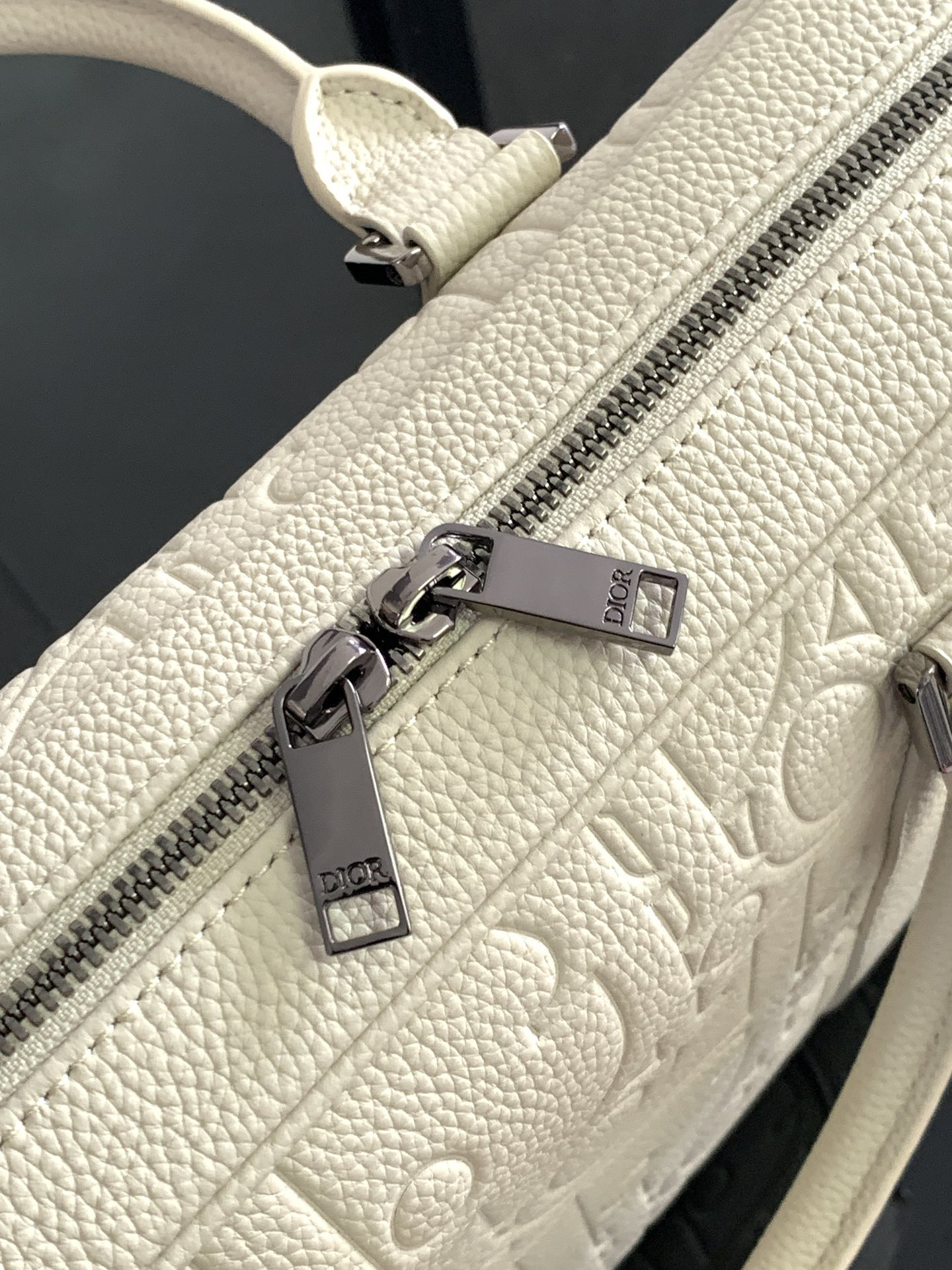 D*or briefcase white D*or gravity leather and white grained calfskin 37 x 28 x 6 cm