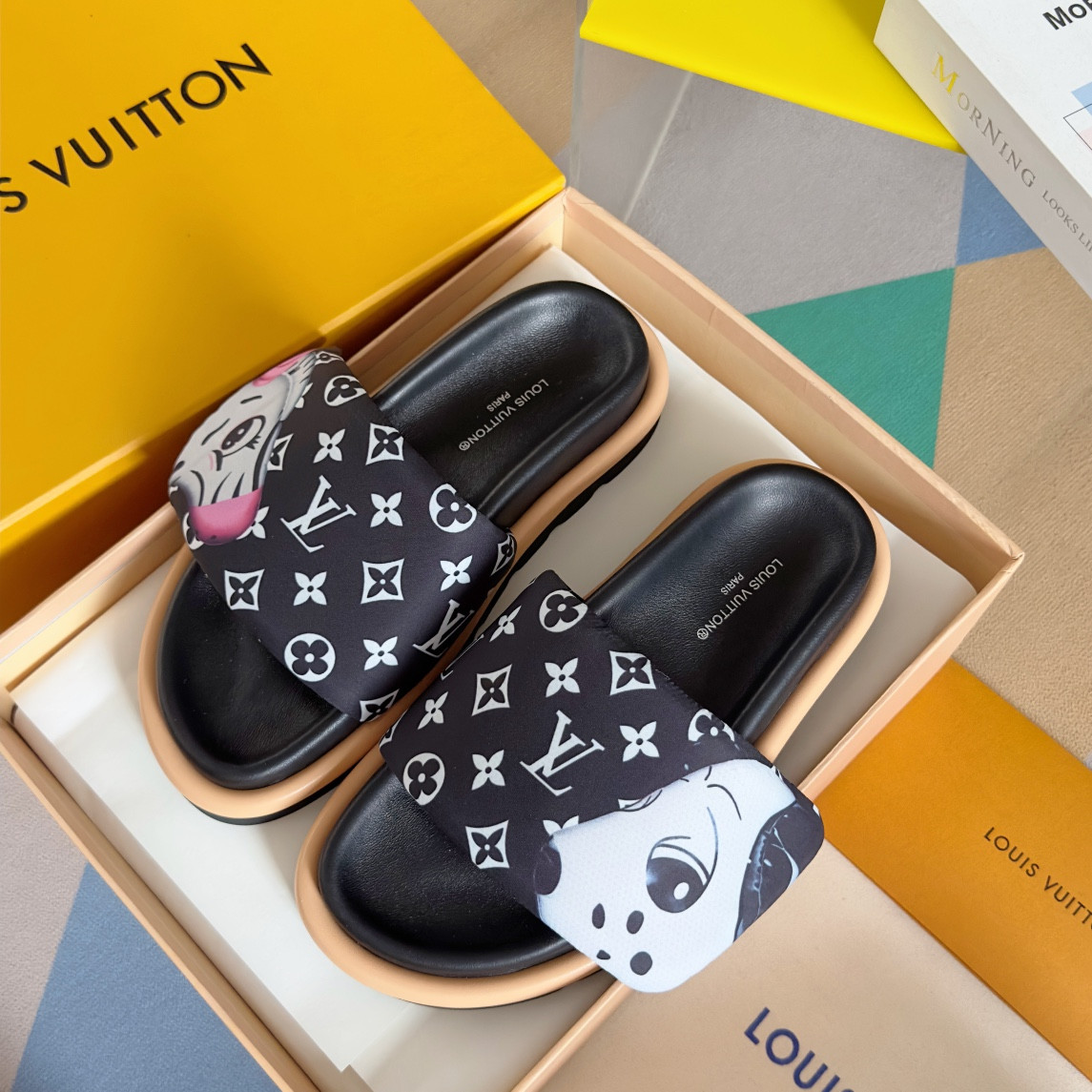 LV Pool Pillow Flat Comfort Mule