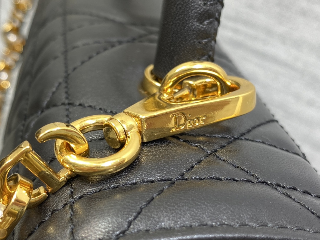 D*or medium D*or ange bag black macrocannage calfskin 26 x 17 x 9 cm