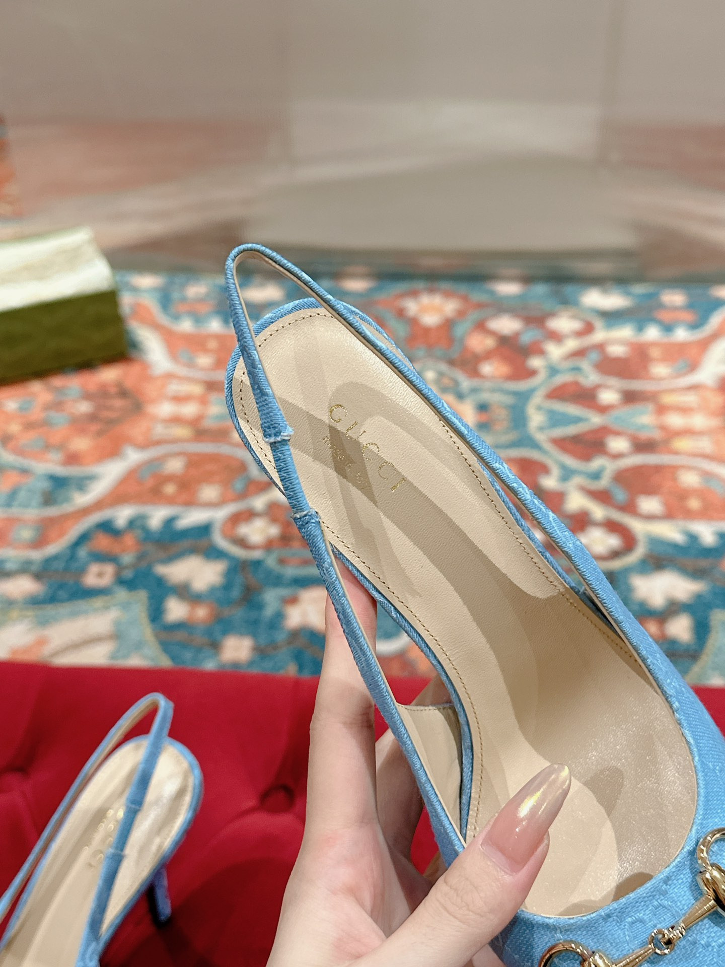 ua G*u*i horsebit slingback pump high heel