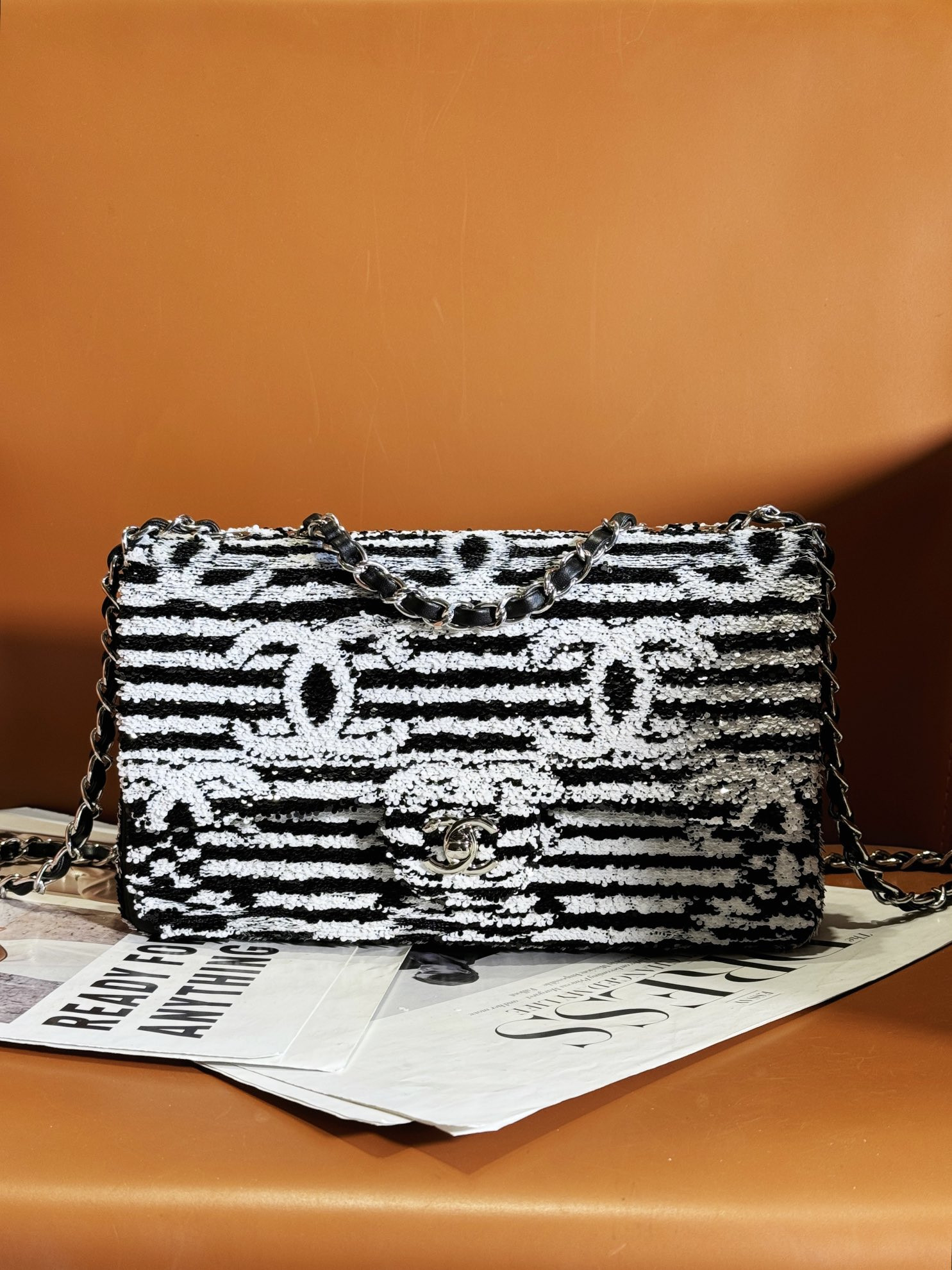 Ch*el classic flap bag 15.5×25.5×6.5cm