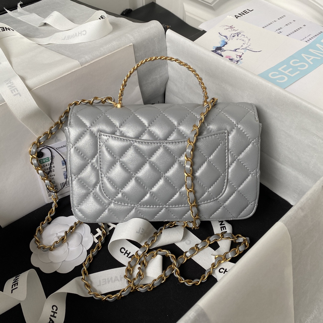 MINI FLAP BAG WITH TOP HANDLE 24C 12x20x6cm