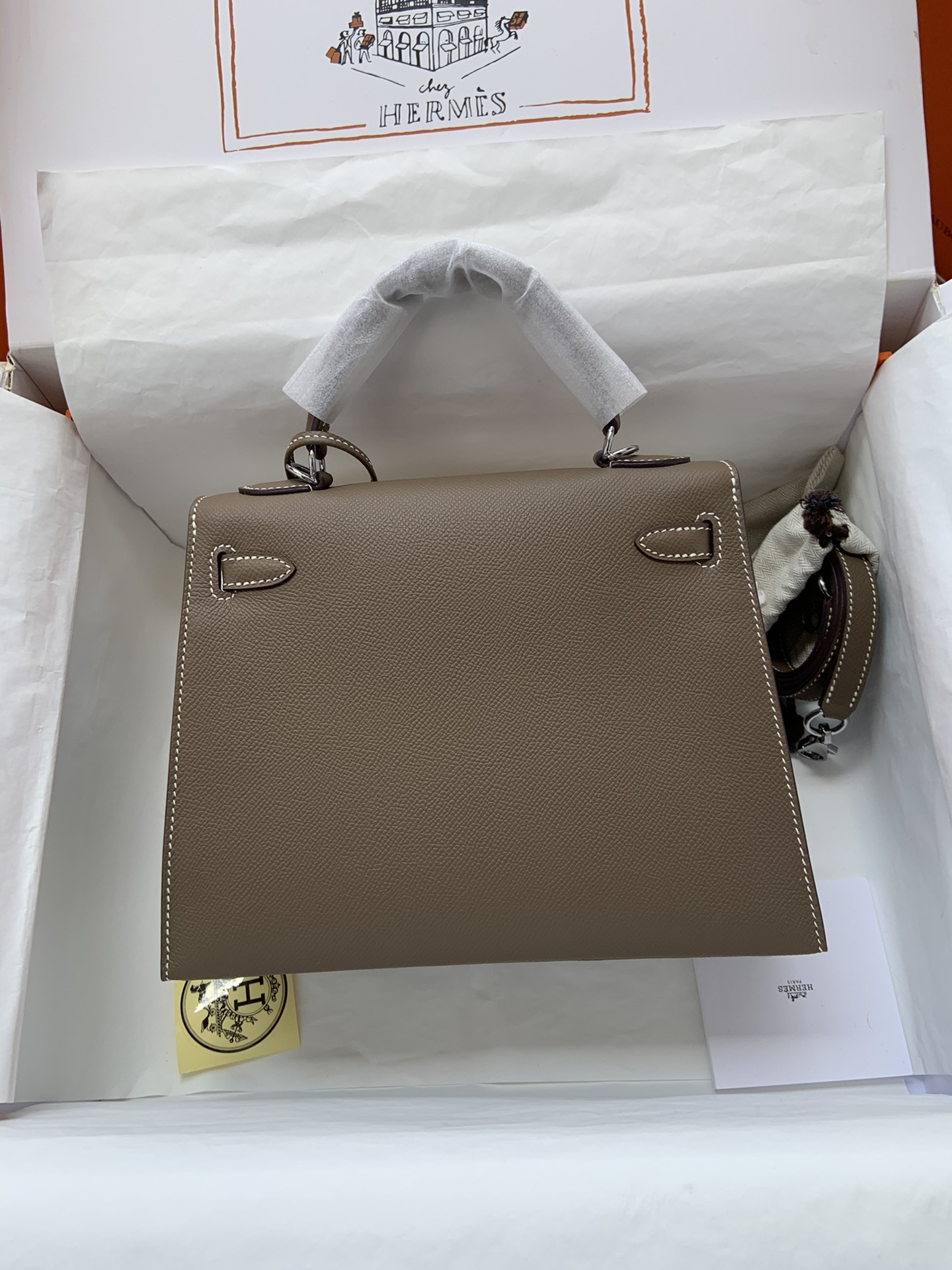 H**mes Kelly Silver-tone Hardware 25 28