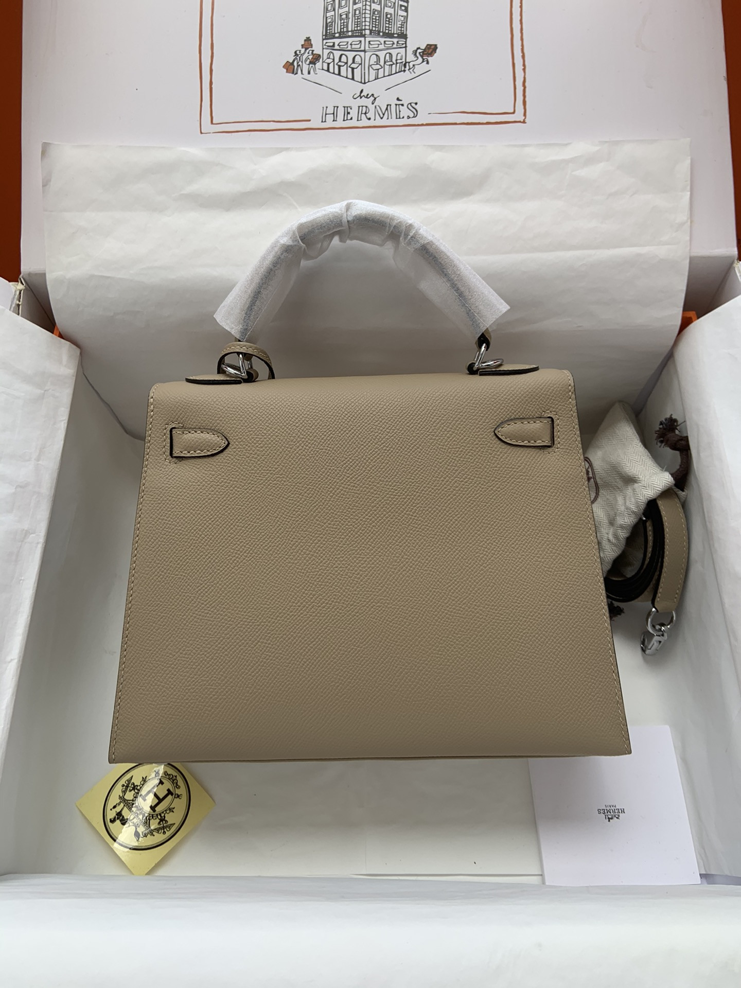 H**mes Kelly Silver-tone Hardware 25 28