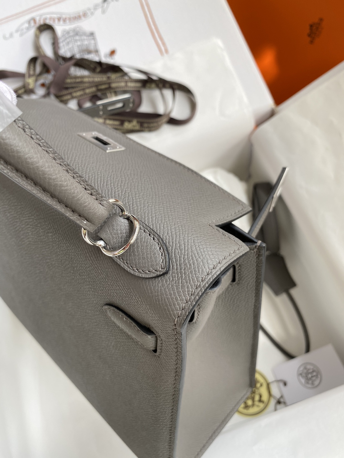 H**mes Kelly Silver-tone Hardware 25 28