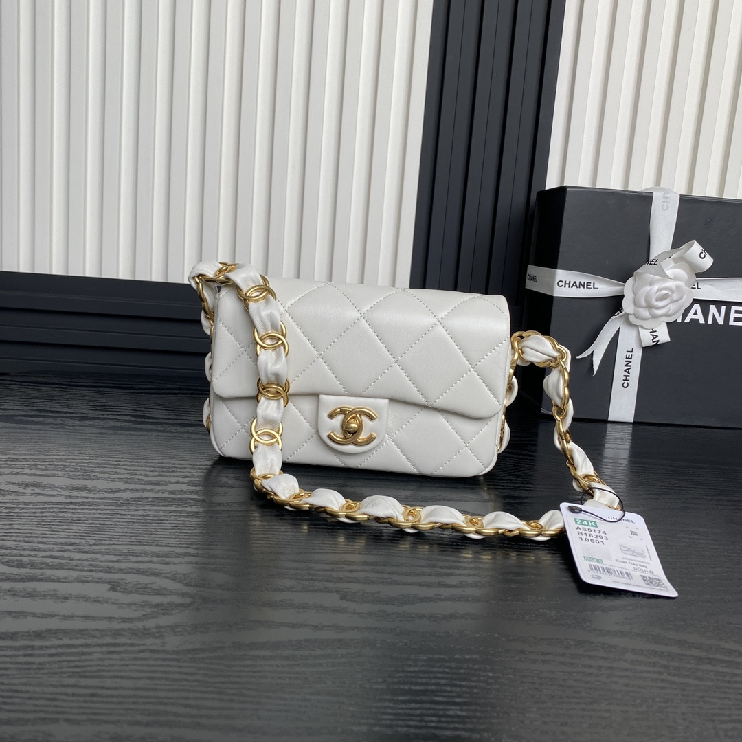 Ch*el fall-winter 2024-25 small flap bag 13x21x7cm