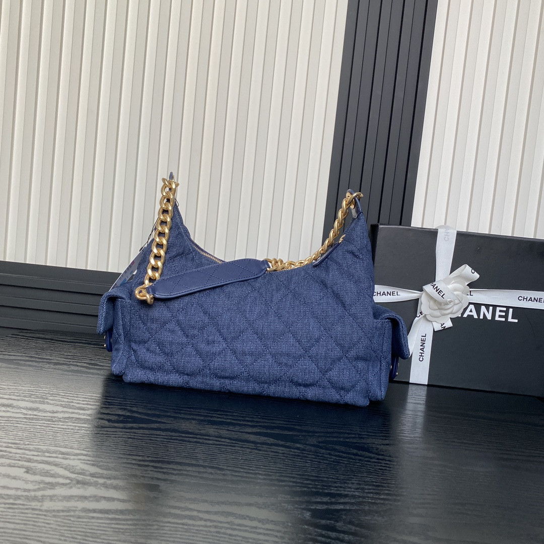 Ch*el 25c maxi hobo bag 27×35×18cm