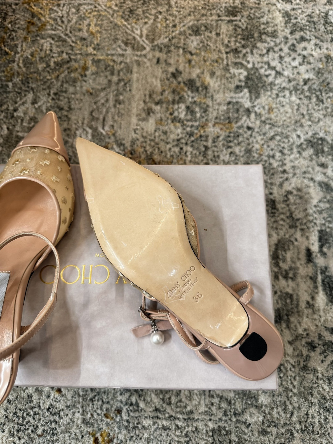 ua Ji*y Ch* aren slingbacks 4.5cm