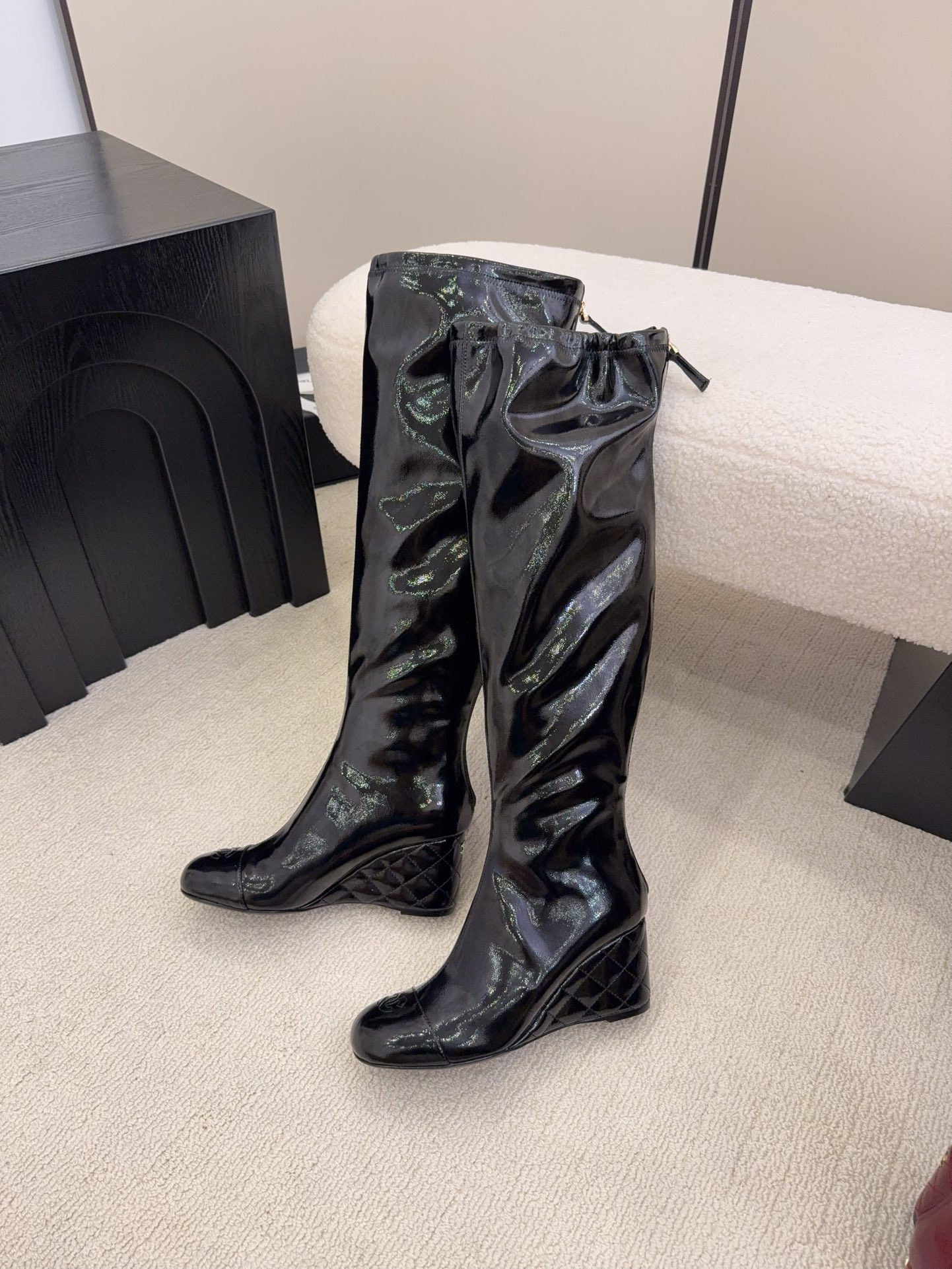 ua Ch*el high boots 7cm heel