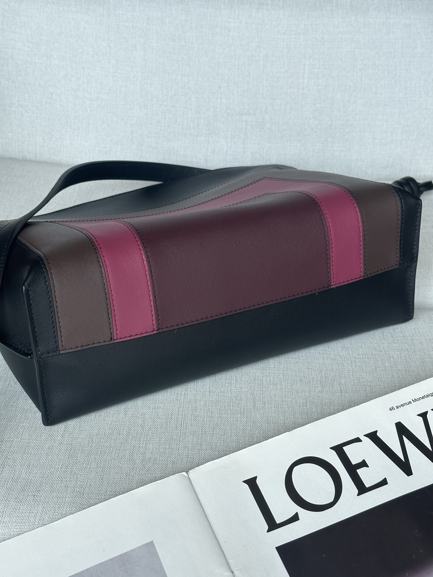 L0ew* x albers medium flamenco clutch in nappa calfskin 24.5x30x10.5cm