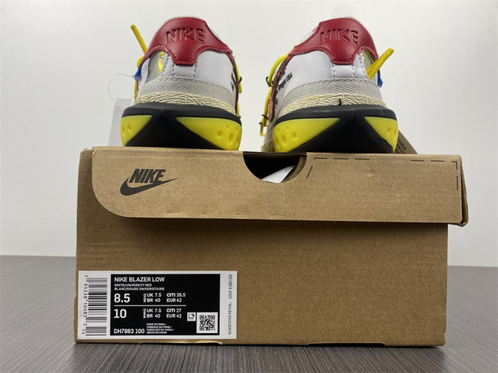 Off-White x Nike Blazer Low "White/University Red" DH7863-100