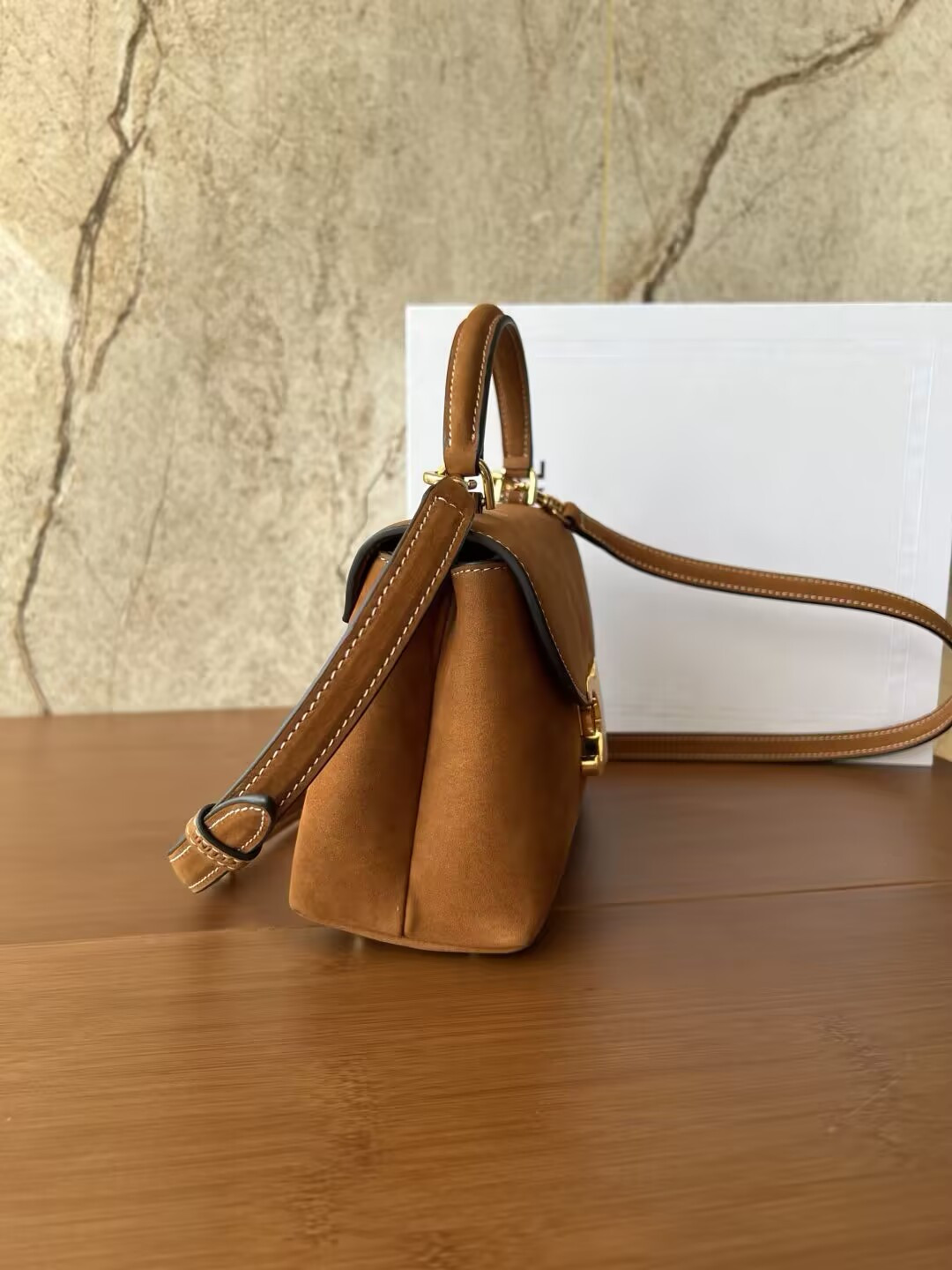 Ce1i*e Teen Nino Bag IN NUBUCK CALFSKIN 20.5x13x8cm