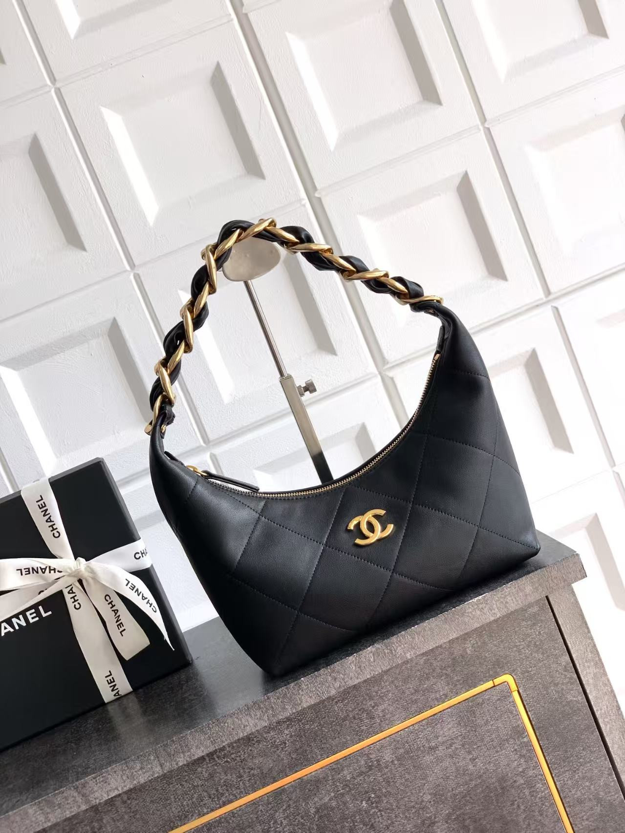 Ch**el Hobo Handbag 24x28x8cm