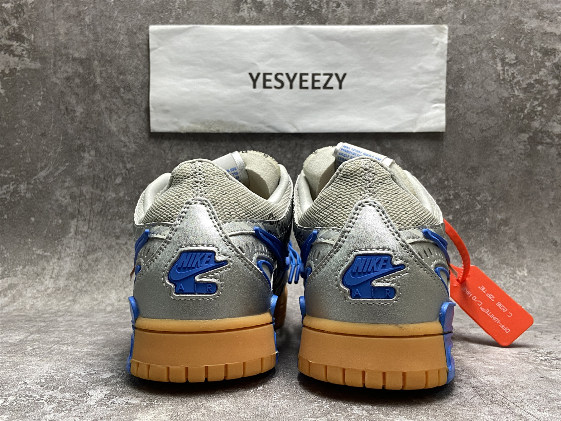 UA NIKE OFF-WHITE X AIR RUBBER DUNK UNIVERSITY BLUE