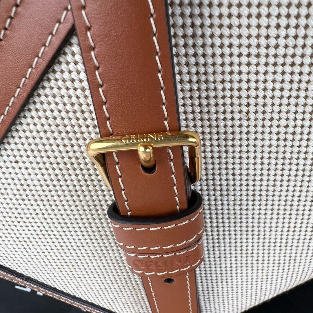 Ce1i*e TEEN TRIOMPHE BAG IN TEXTILE AND CALFSKIN 18.5x13.5x7cm