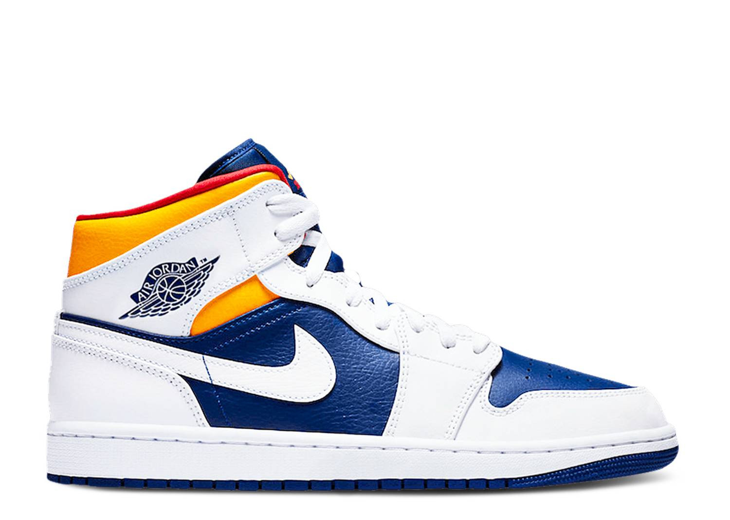 UA  AIR JORDAN 1 MID 'WHITE DEEP ROYAL BLUE'