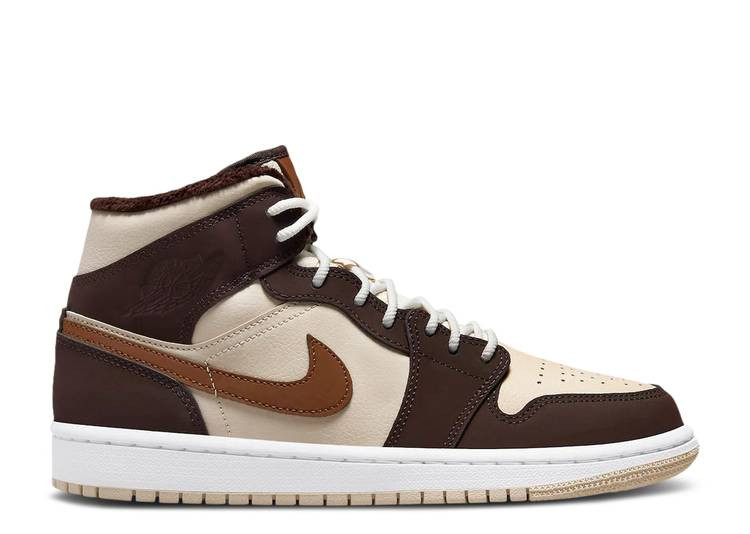 UA WMNS AIR JORDAN 1 MID SE 'CREAM DARK CHOCOLATE'W