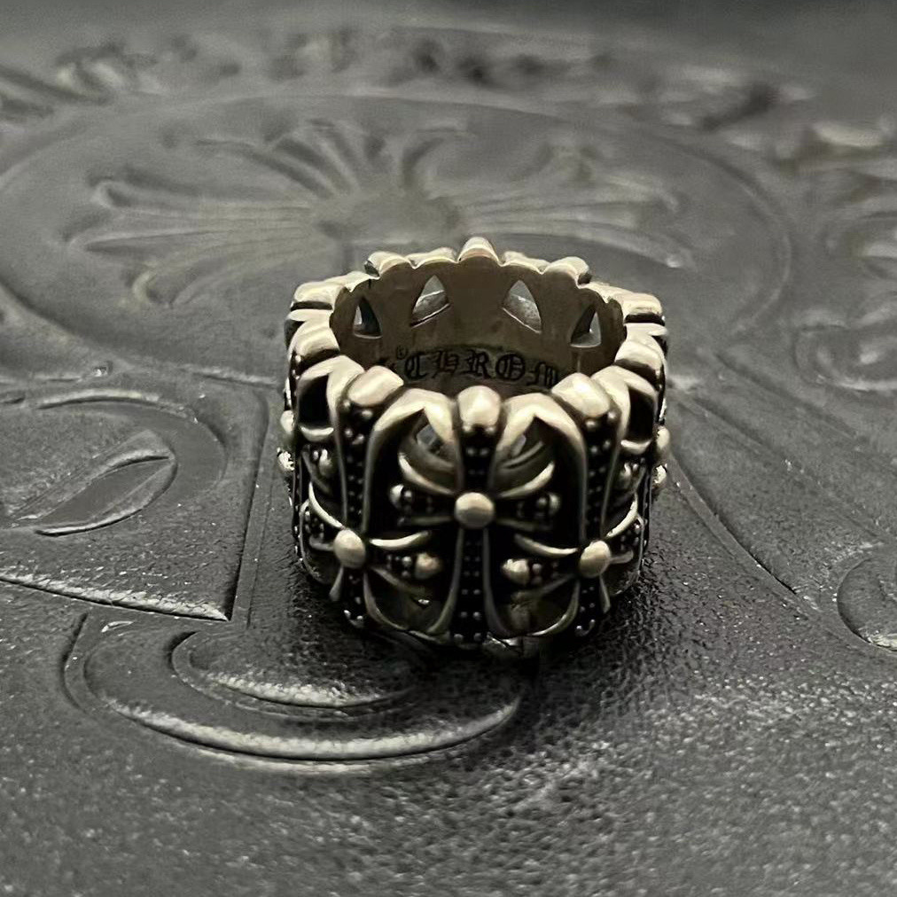 Ch*0me He**ts Cross Ring