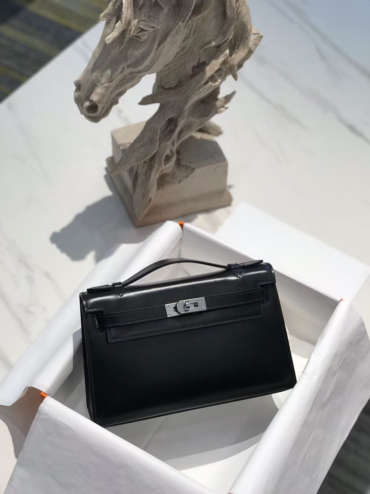 H**me5 Kelly 22 Mini Box Leather 22x7x13cm