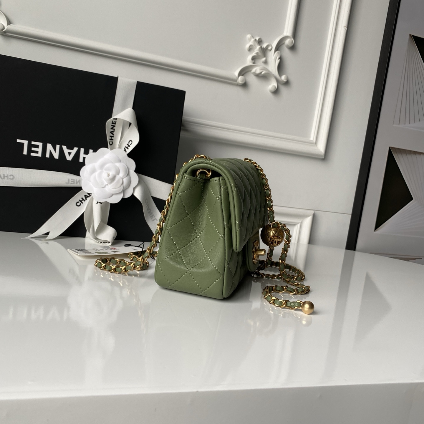 Ch**el MINI FLAP BAG 13.5x17x8cm