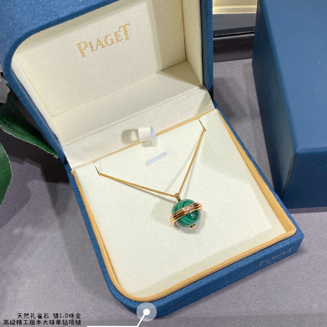 Piaget single D1am0nd natural malachite large ball Necklace