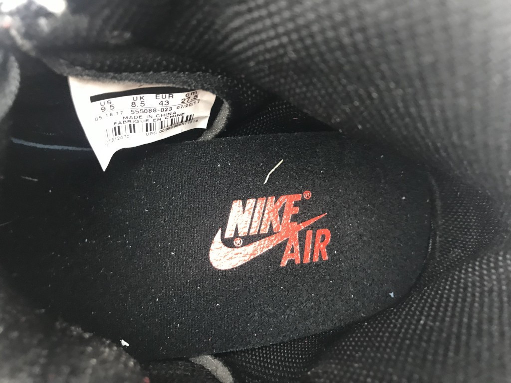 UA AIR JORDAN 1 RETRO HIGH OG "BRED"